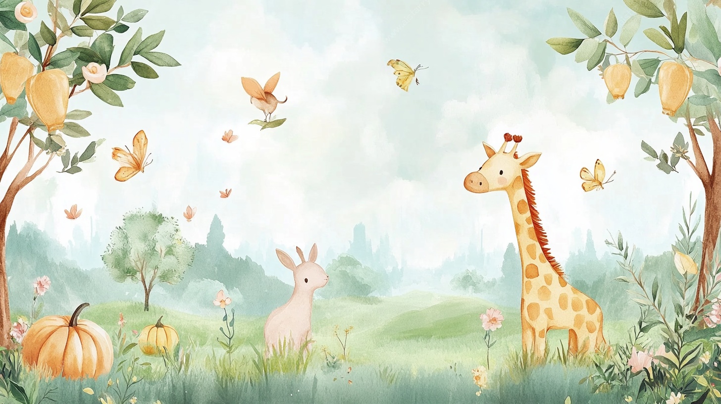 童话风动物森林插画