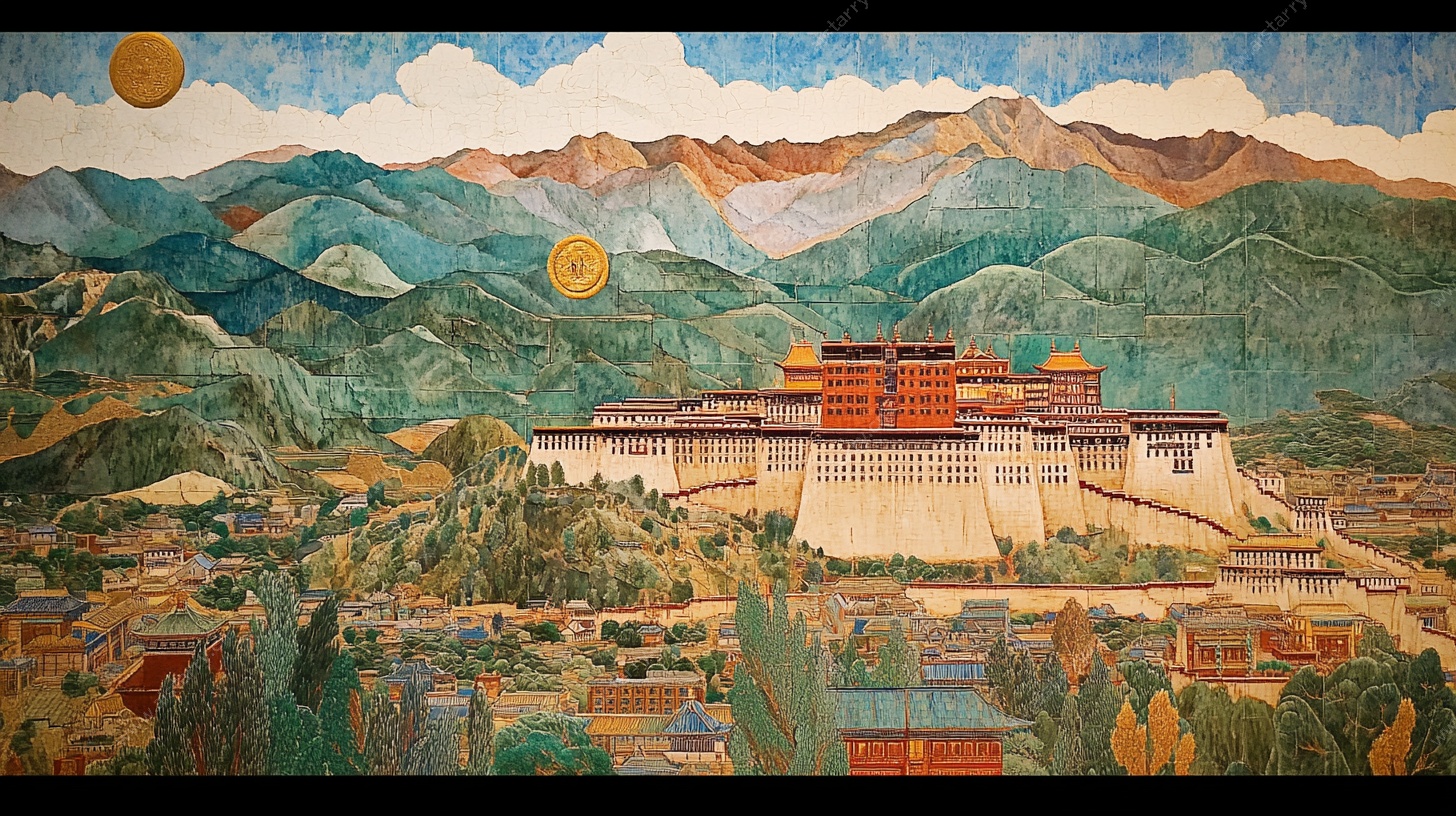 布达拉宫风景壁画