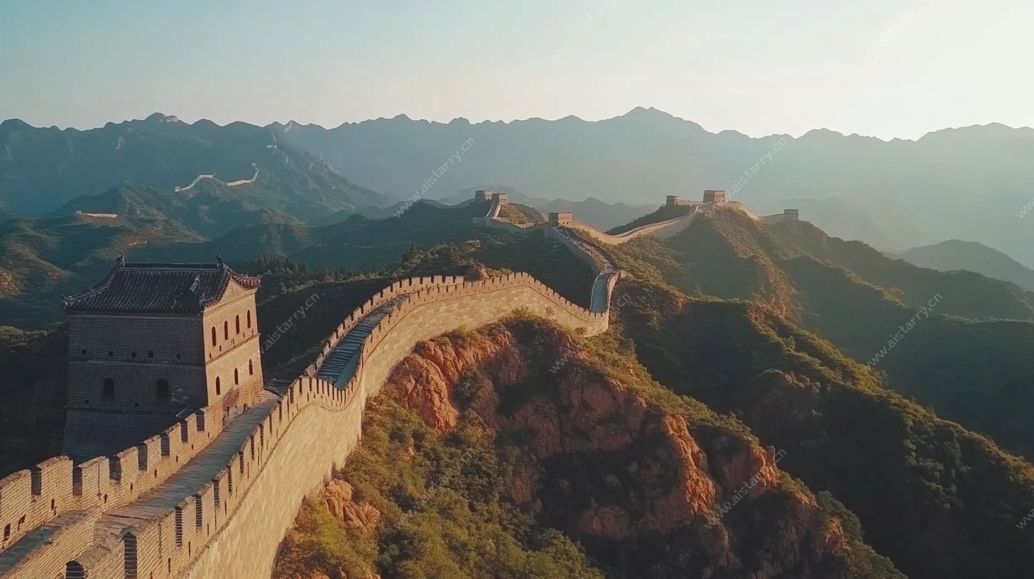 壮丽长城绵延于山峦之间