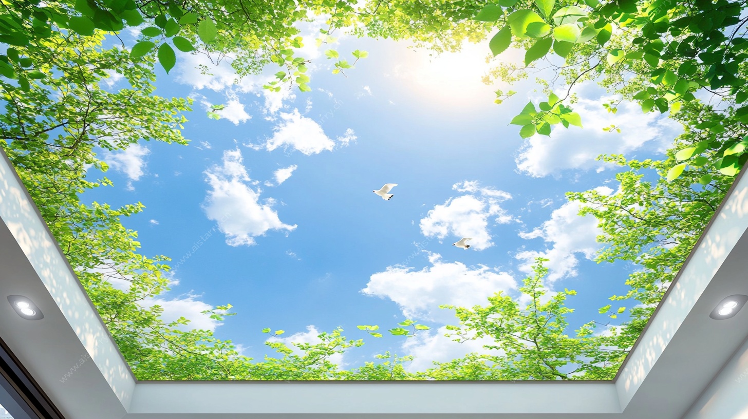 梦幻天空绿植天花板