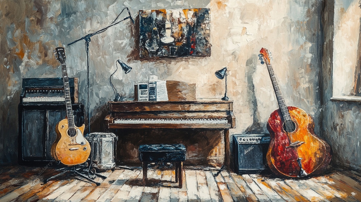 复古音乐工作室场景
