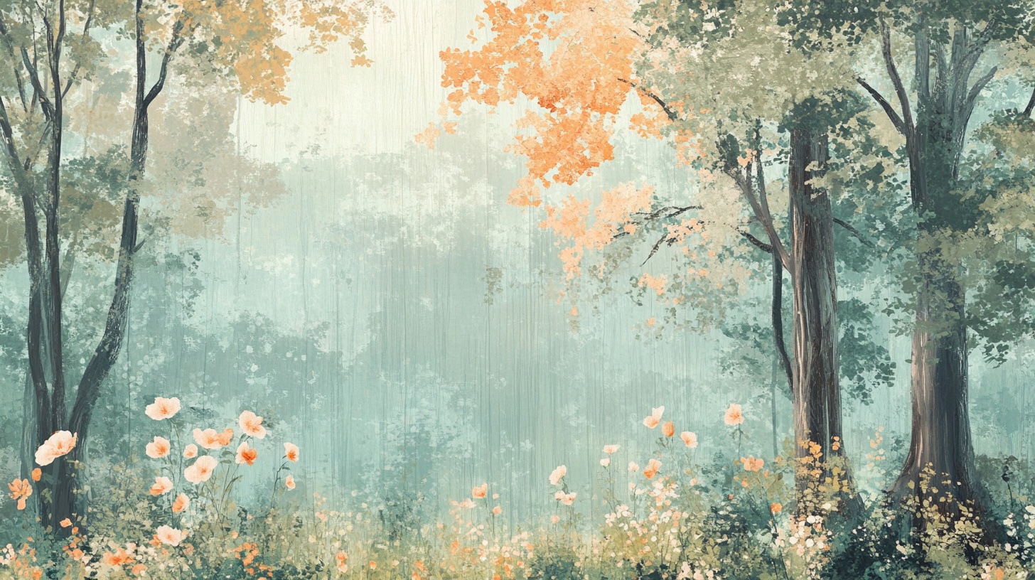 梦幻森林花卉诗意景象