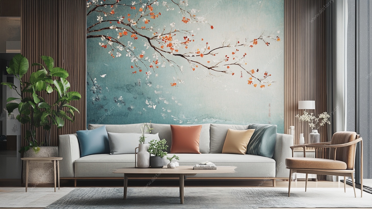 中式风客厅背景墙装饰画