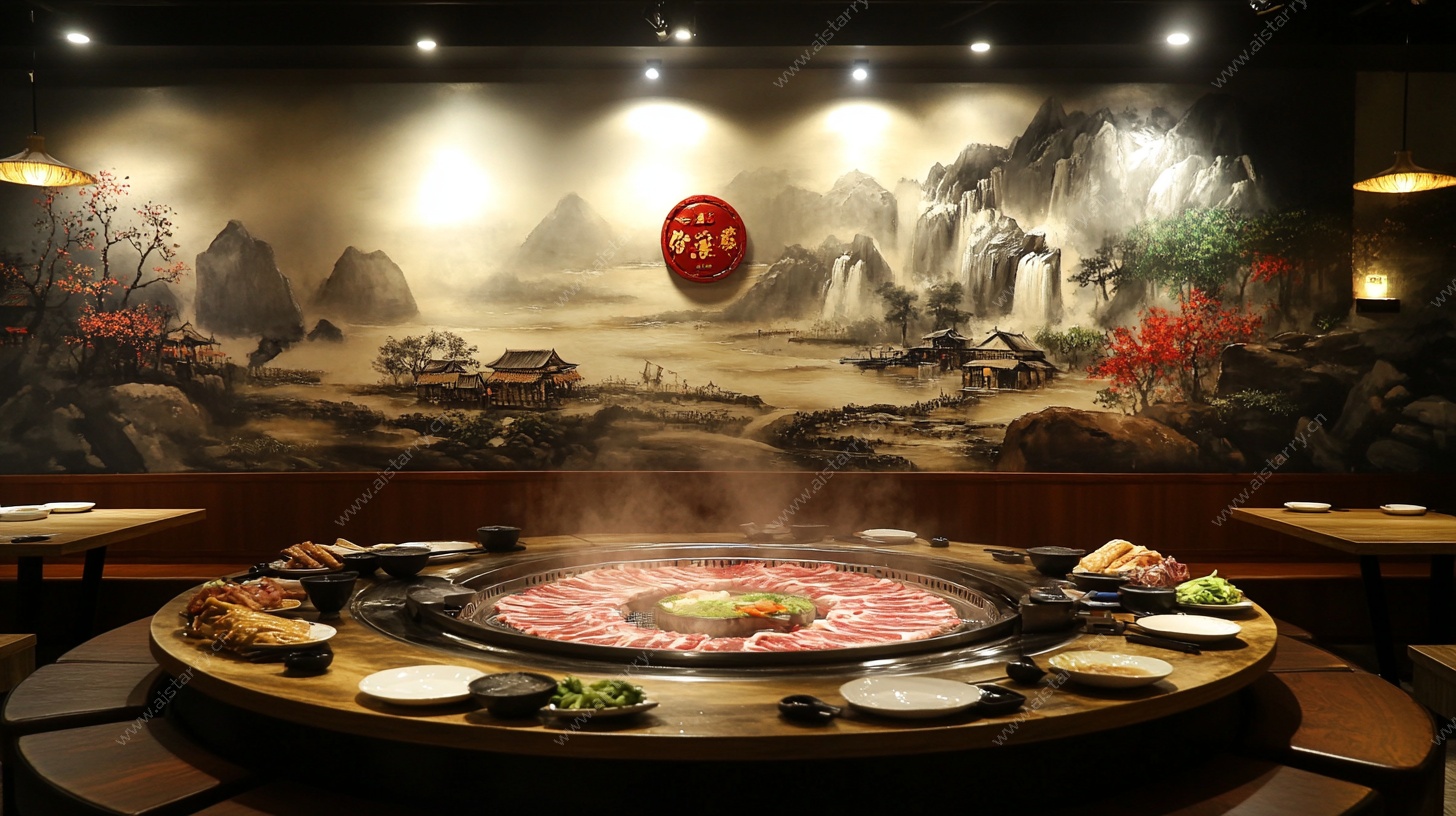 中式古风火锅餐厅内景