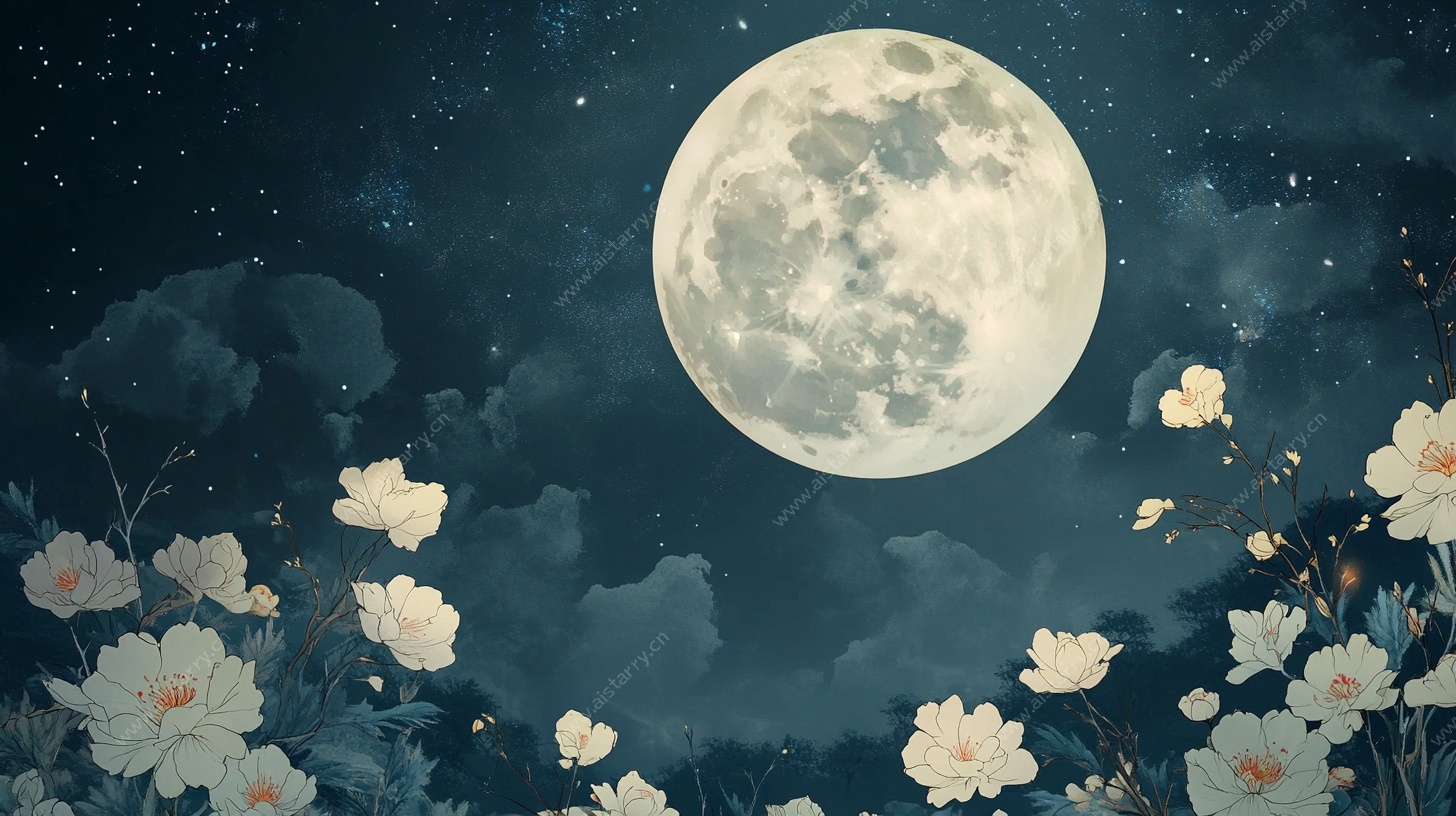 月夜繁花图