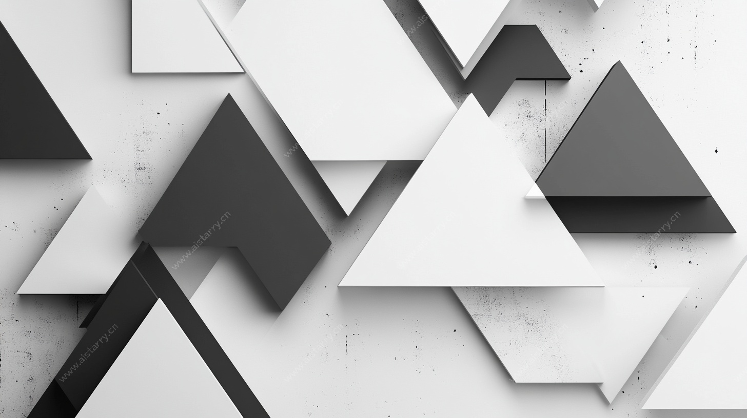 黑白三角几何抽象背景图