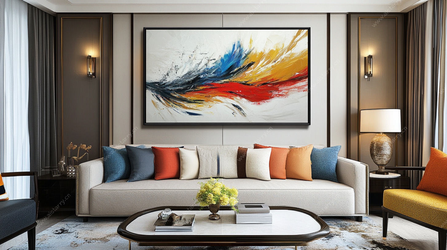 现代简约风客厅艺术挂画