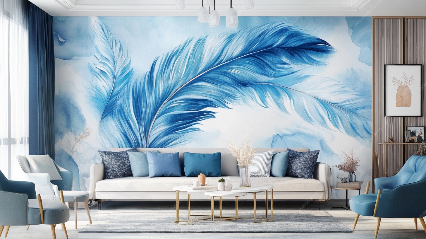 蓝羽客厅背景墙效果图