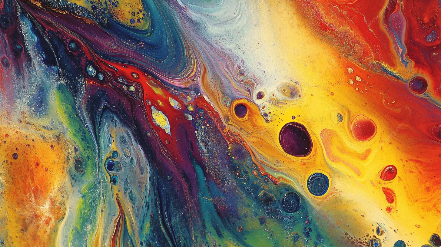 抽象流体艺术色彩画面