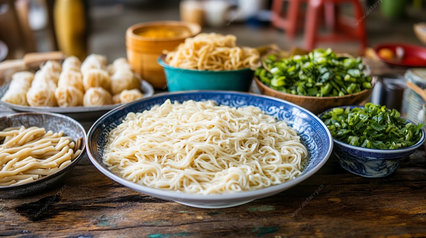 一碗面条及多样配菜