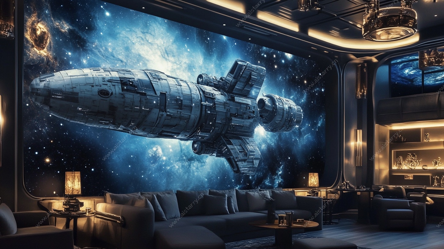 科幻风宇宙飞船主题客厅
