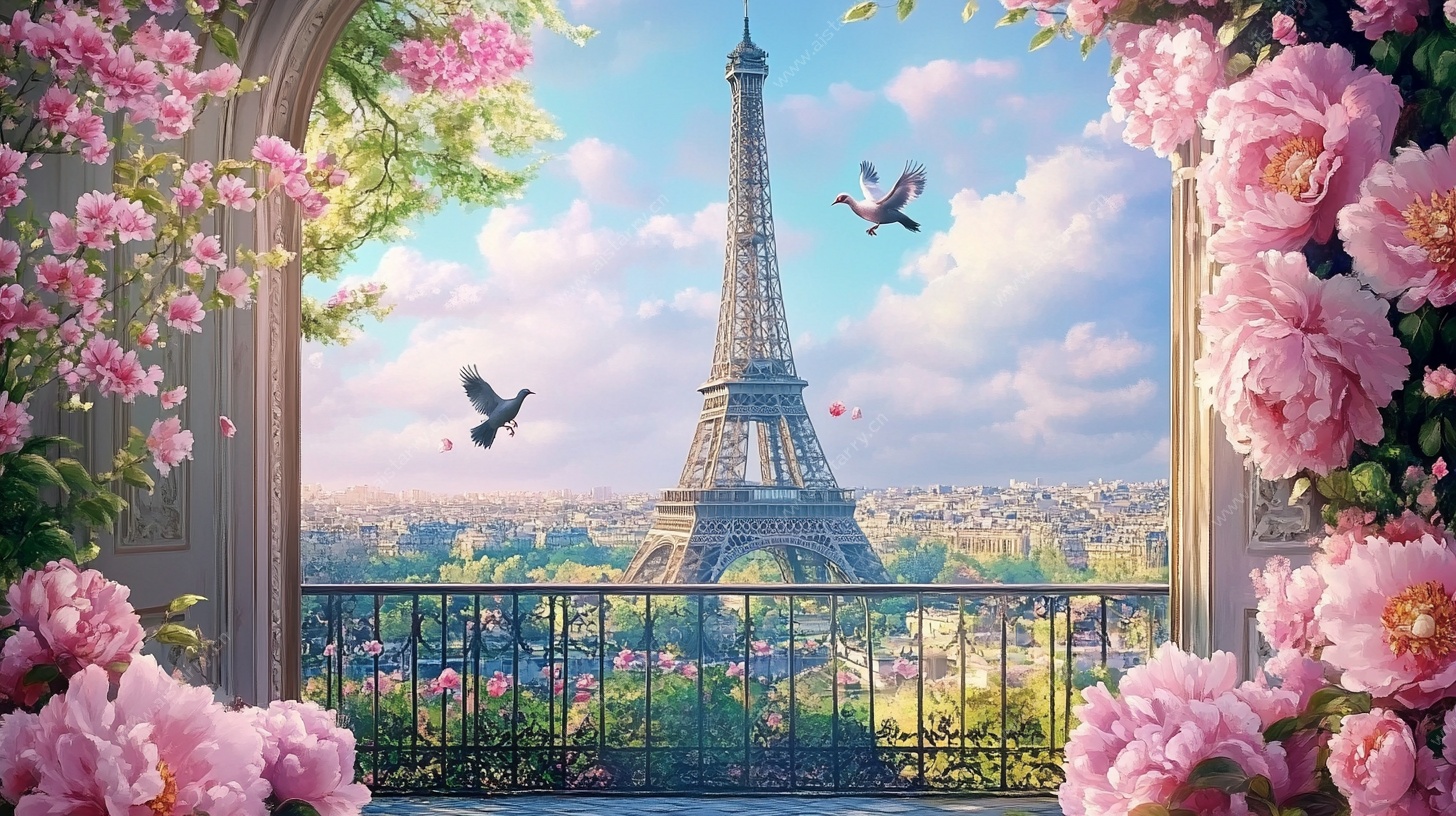 浪漫巴黎 埃菲尔铁塔花景