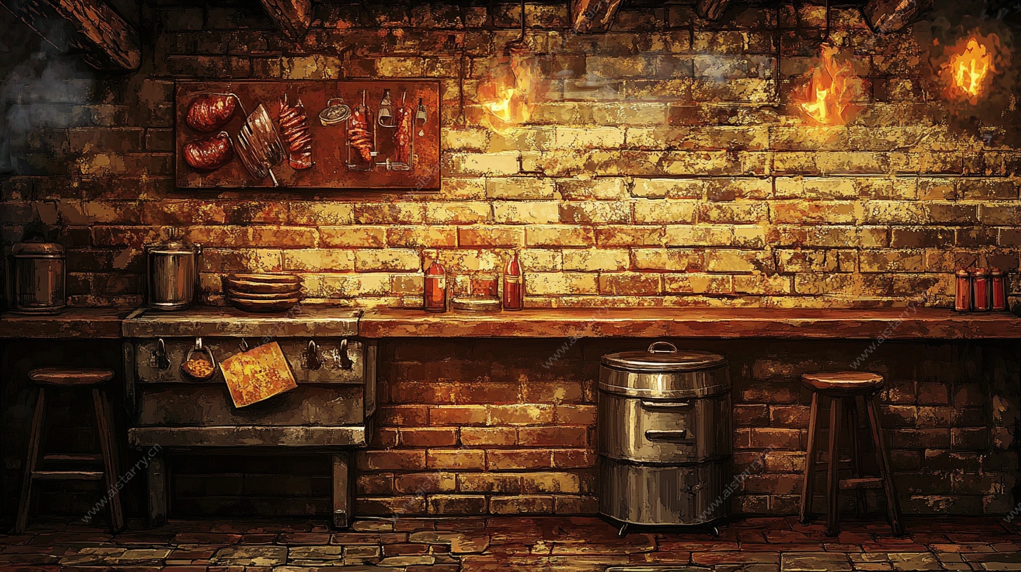 复古砖墙酒吧场景图