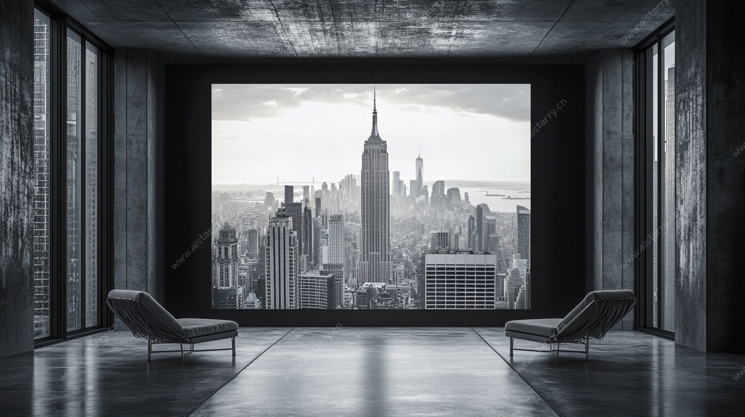 现代室内的城市景观视野