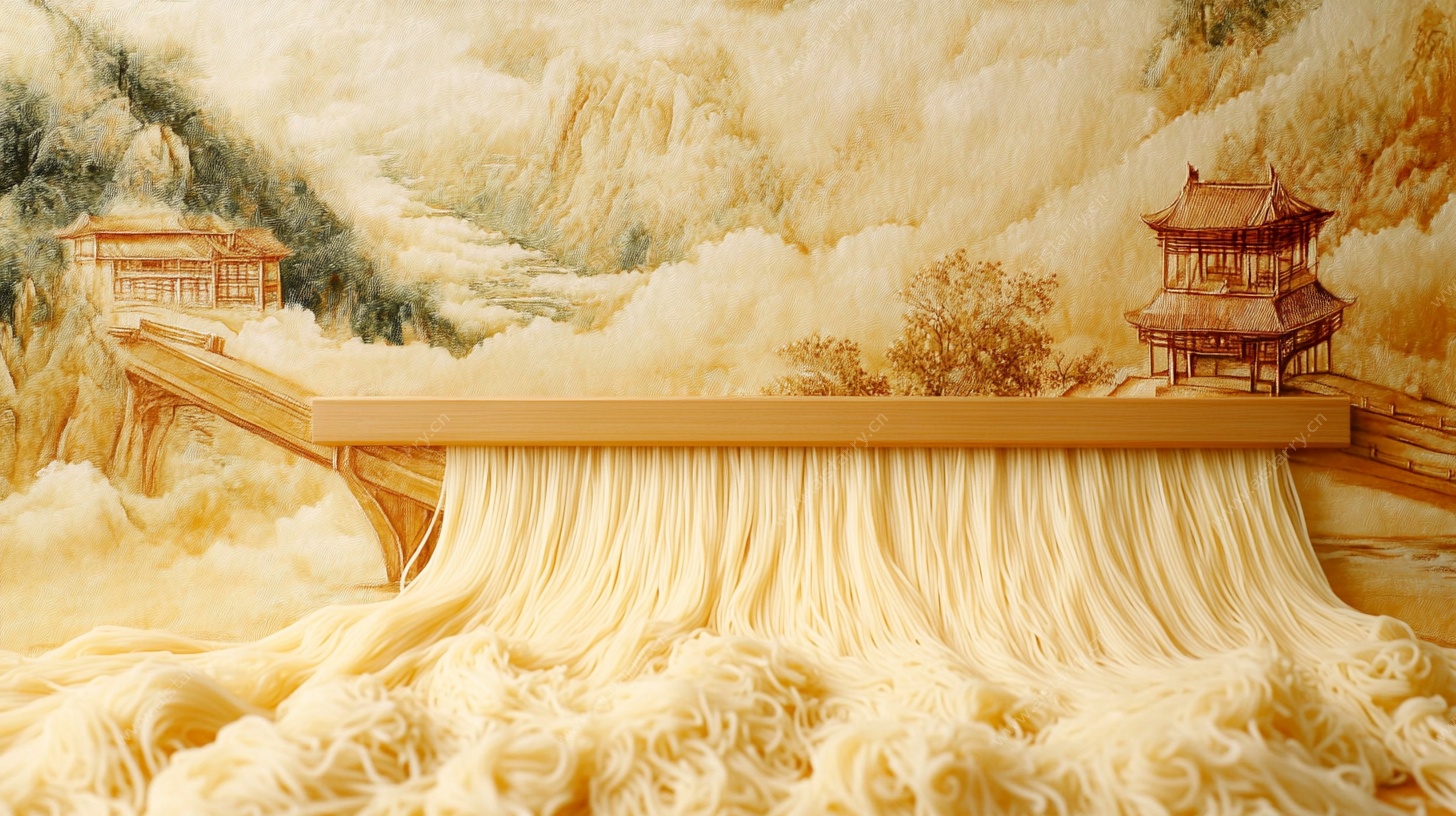 中式山水木雕艺术背景