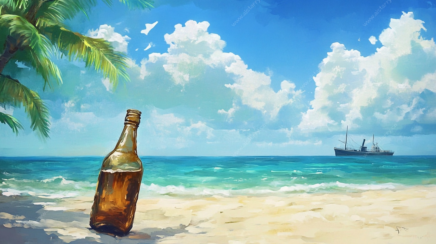 沙滩上的漂流瓶