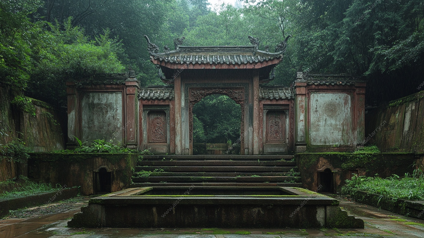 古雅中式山林牌坊景观