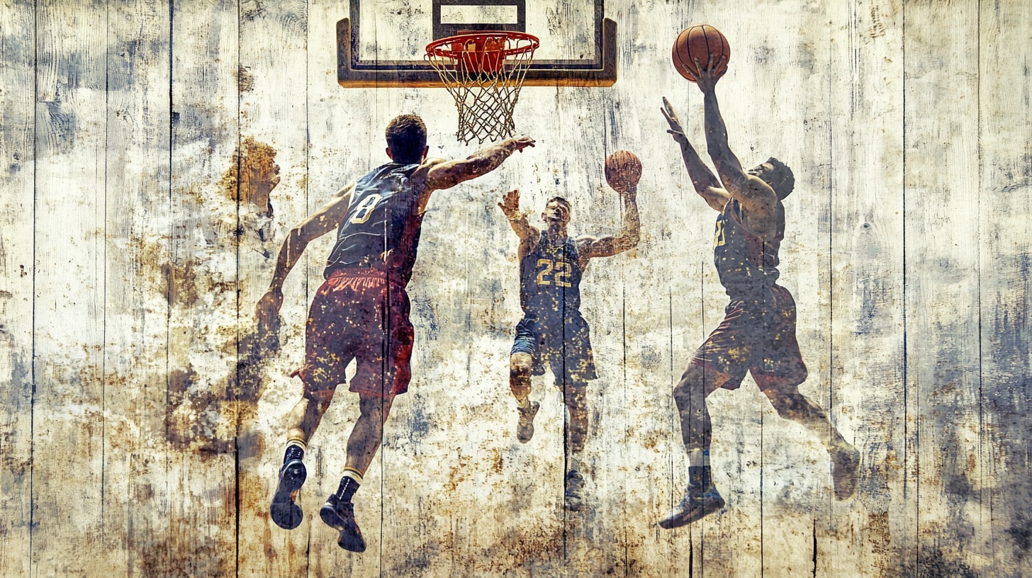 篮球运动员赛场精彩瞬间