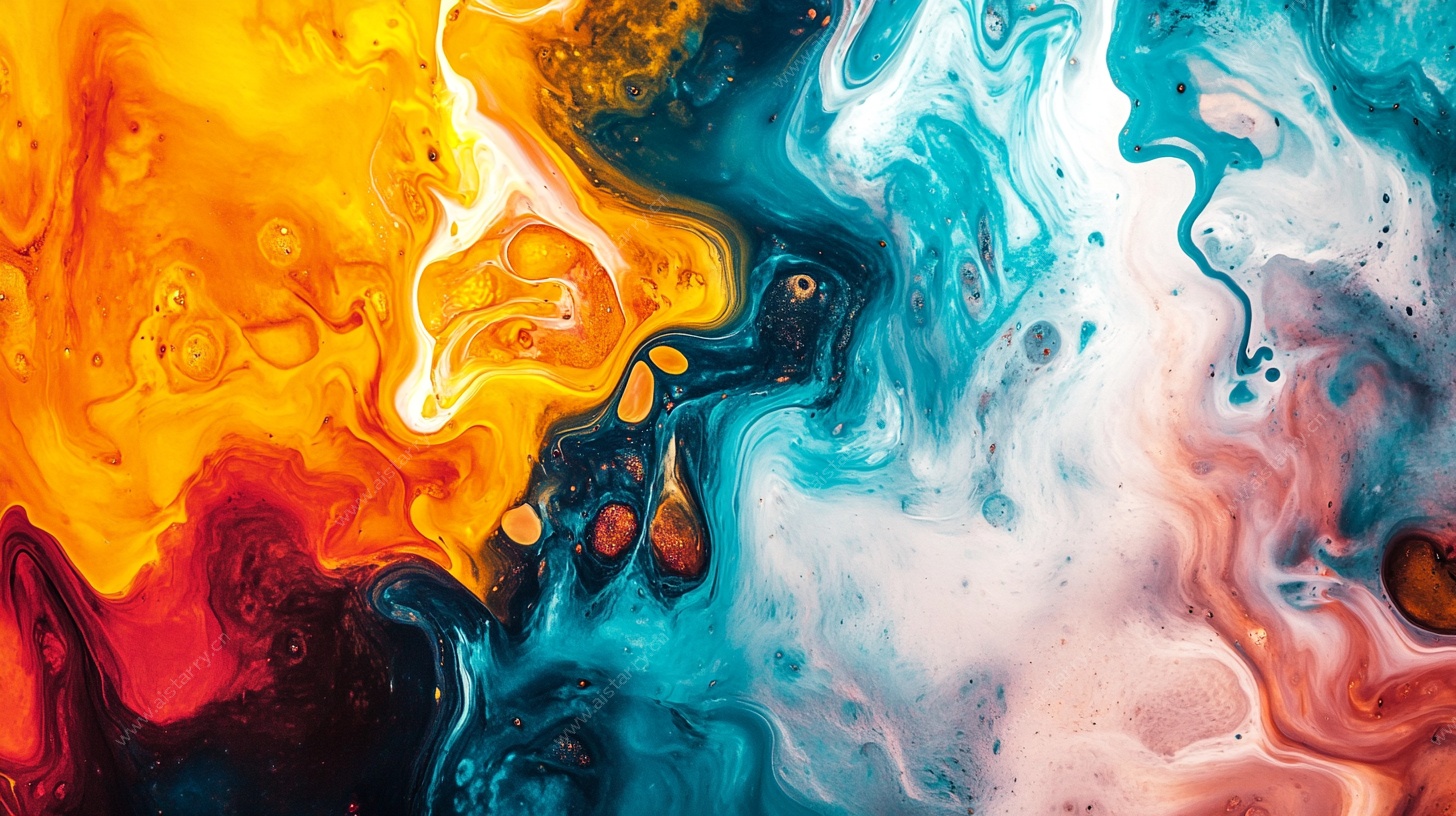 色彩流动抽象艺术画面