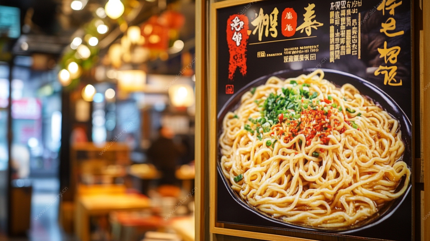 面馆招牌上的美味面条