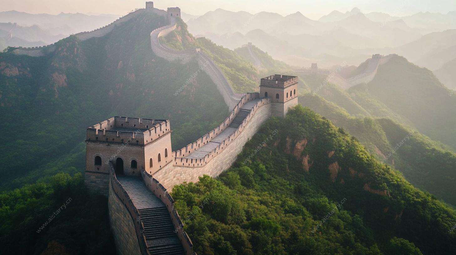 壮丽长城晨景