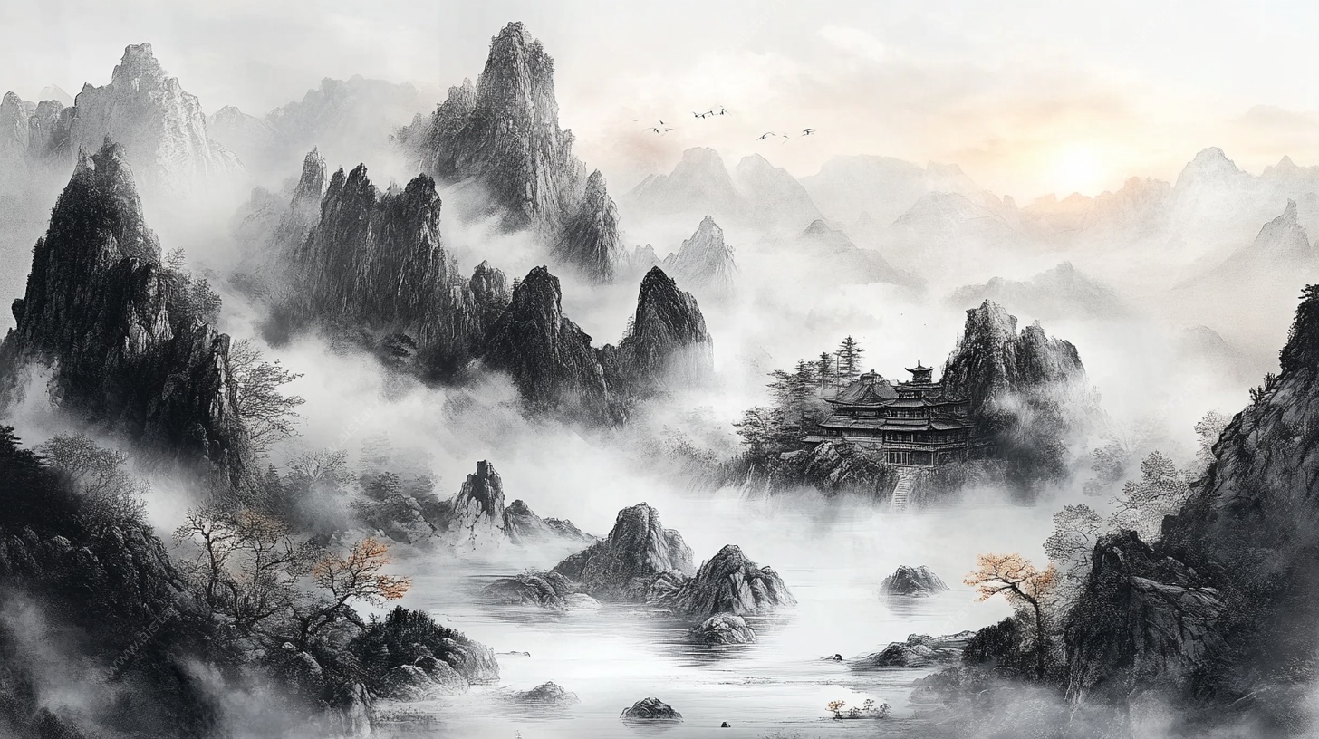 水墨山水意境图