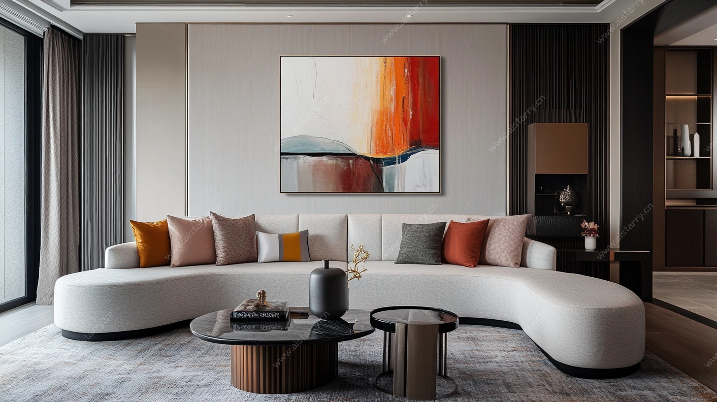 现代简约风客厅室内场景