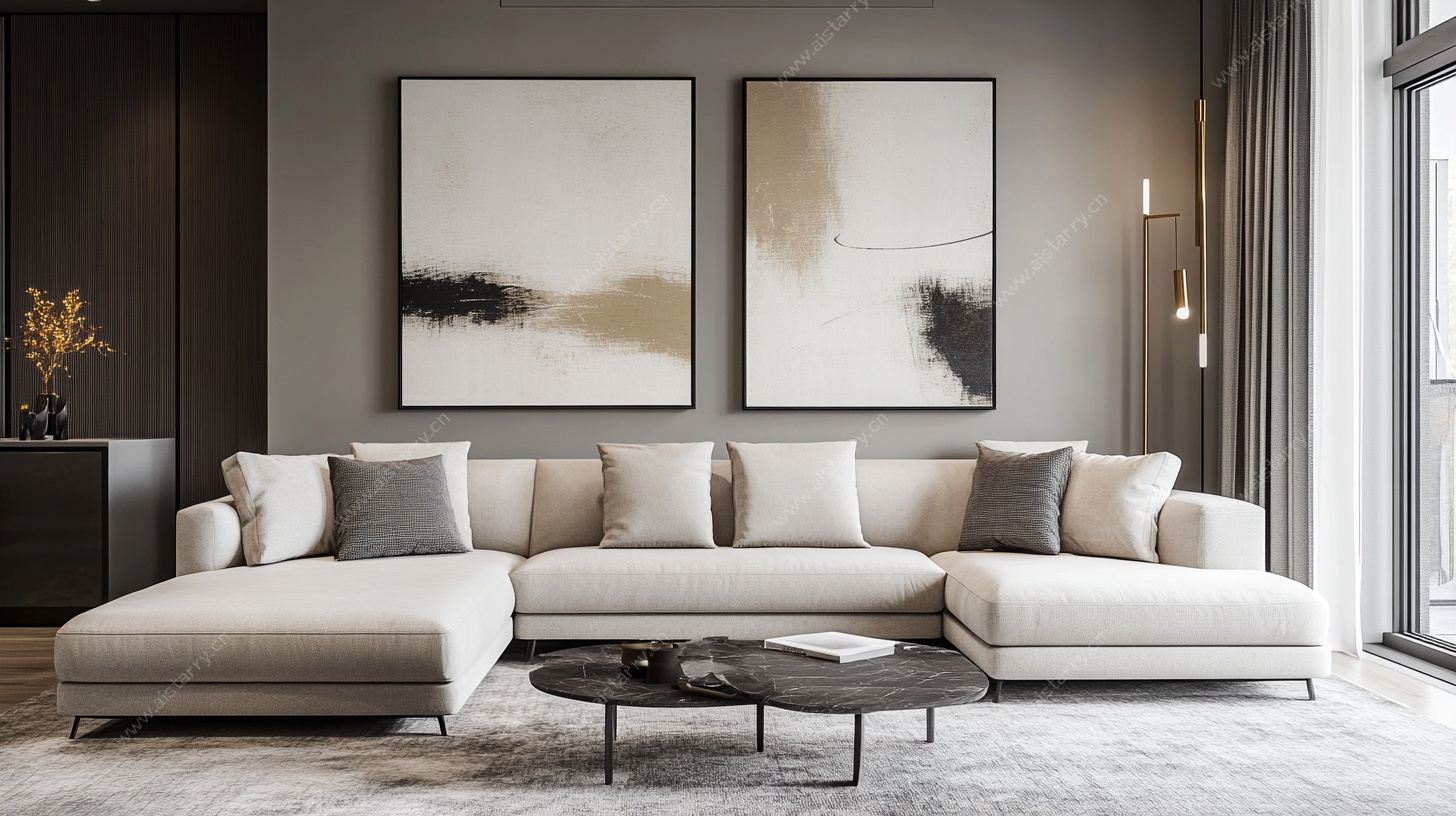 现代简约风客厅沙发场景