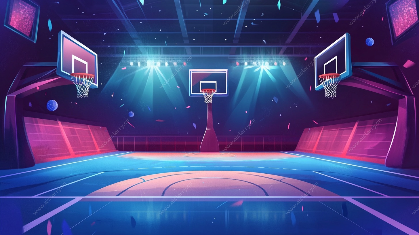 梦幻霓虹篮球赛场