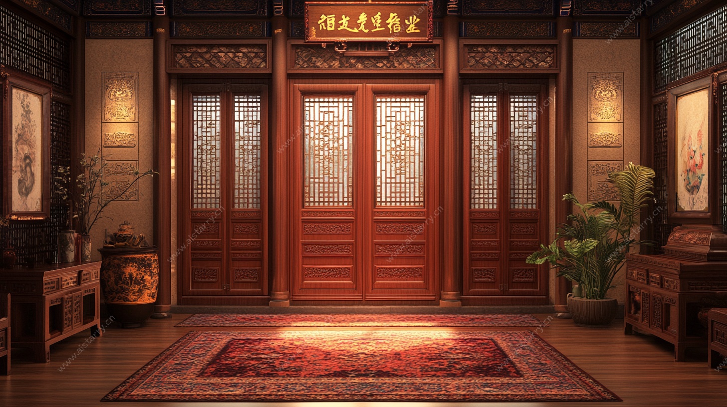 中式古风传统门厅场景