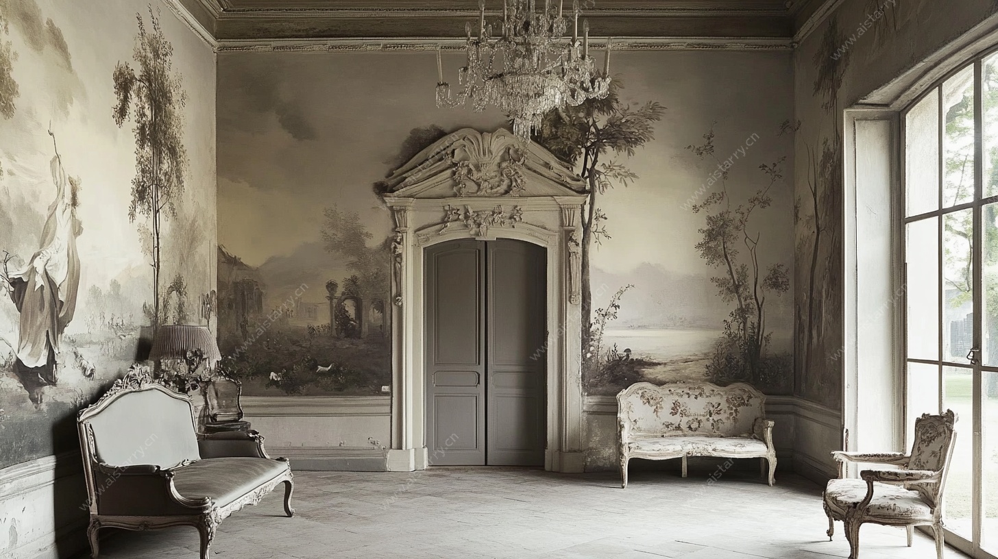 古典欧式空房间室内景象