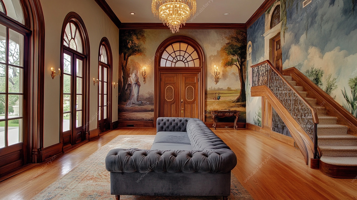 豪华古典风别墅客厅内景