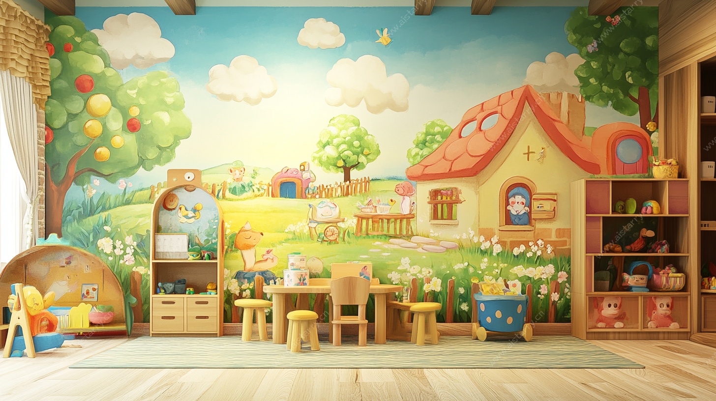 儿童房童趣壁画温馨空间