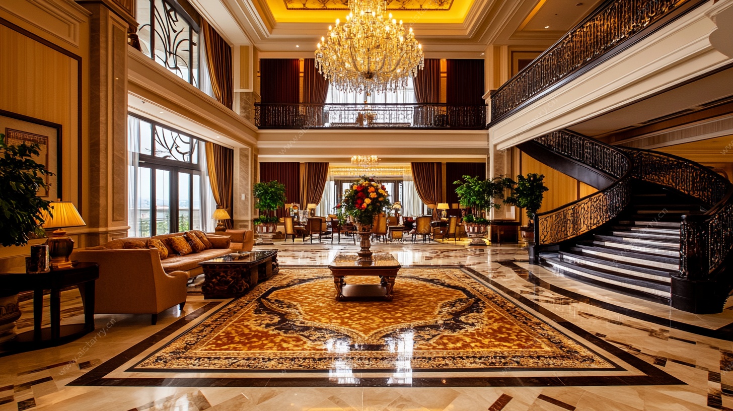 豪华大气的酒店大堂空间