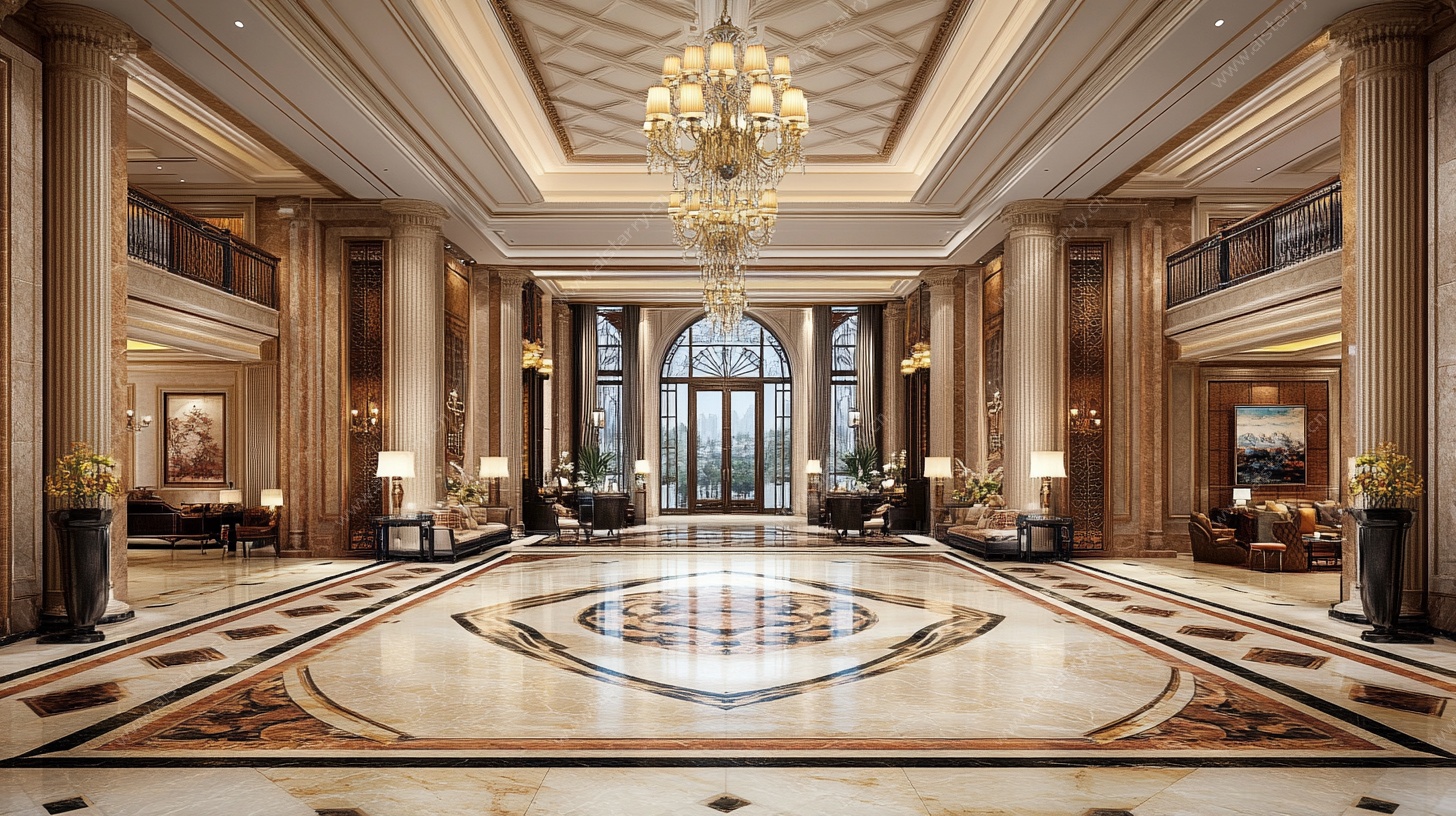 豪华大气的酒店大堂空间
