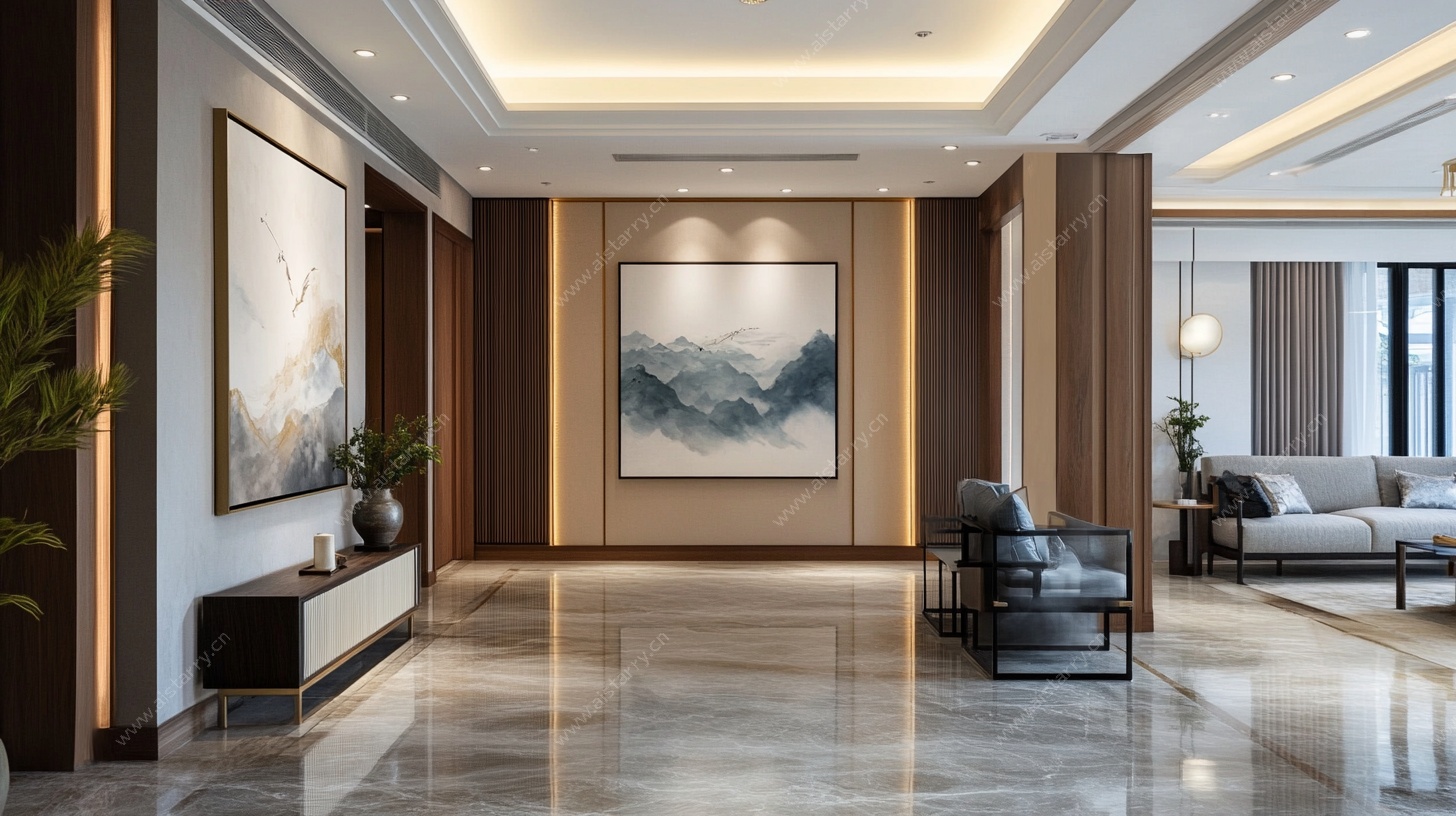 现代中式大气客厅空间