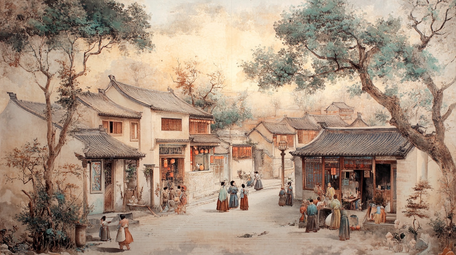 古巷市井生活图