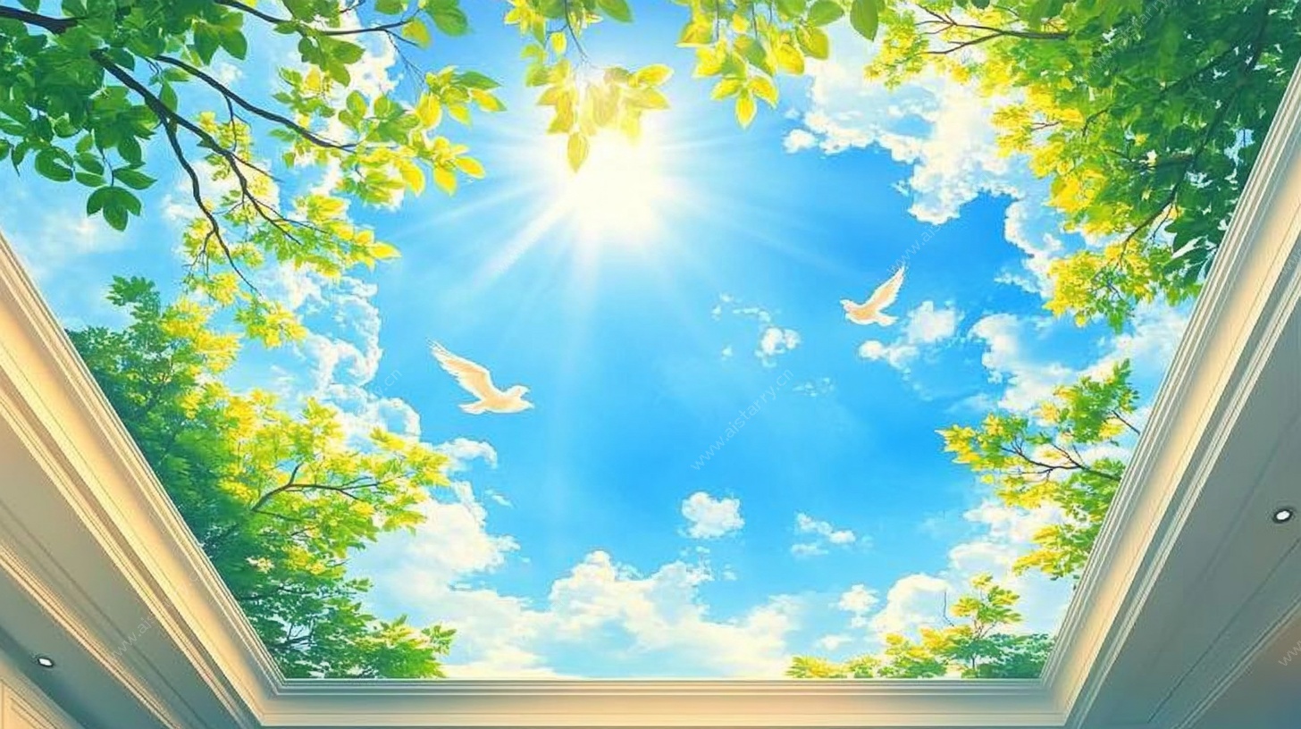 梦幻天空天花板壁画