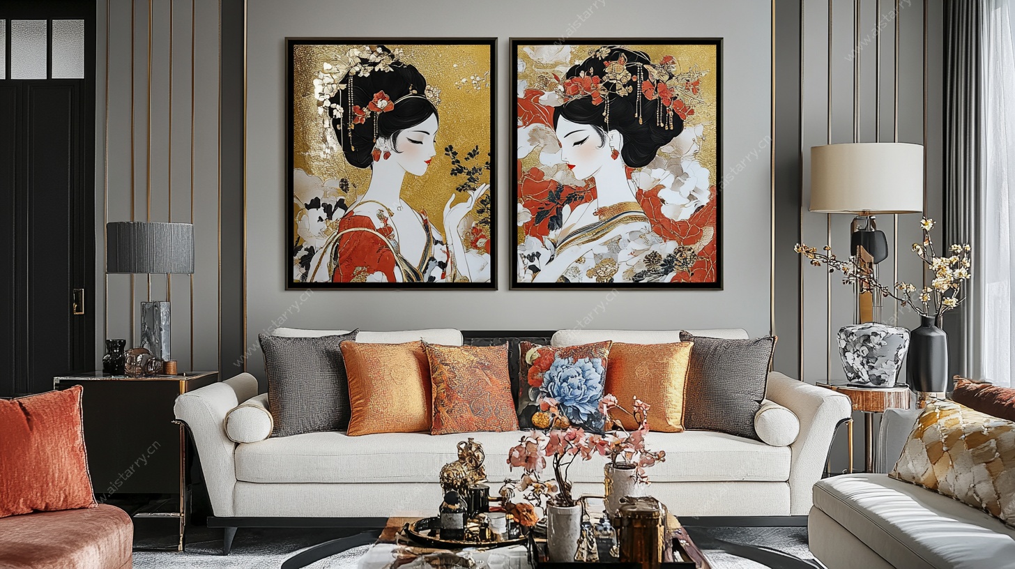 日式风格客厅装饰挂画