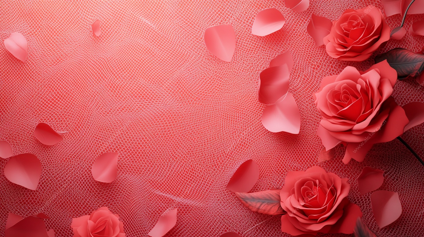 浪漫玫瑰花瓣背景图