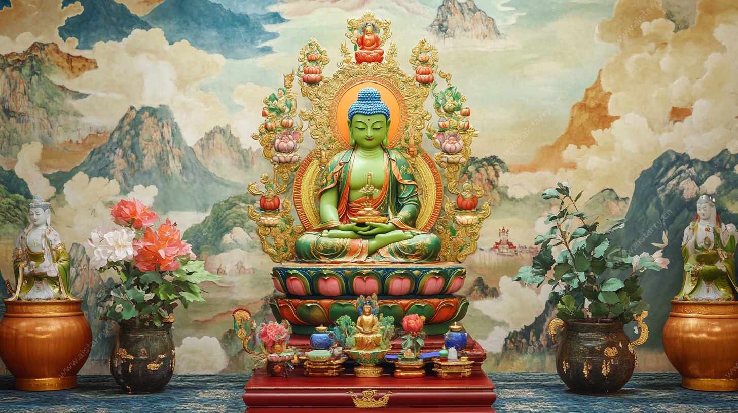 庄严佛像供奉场景