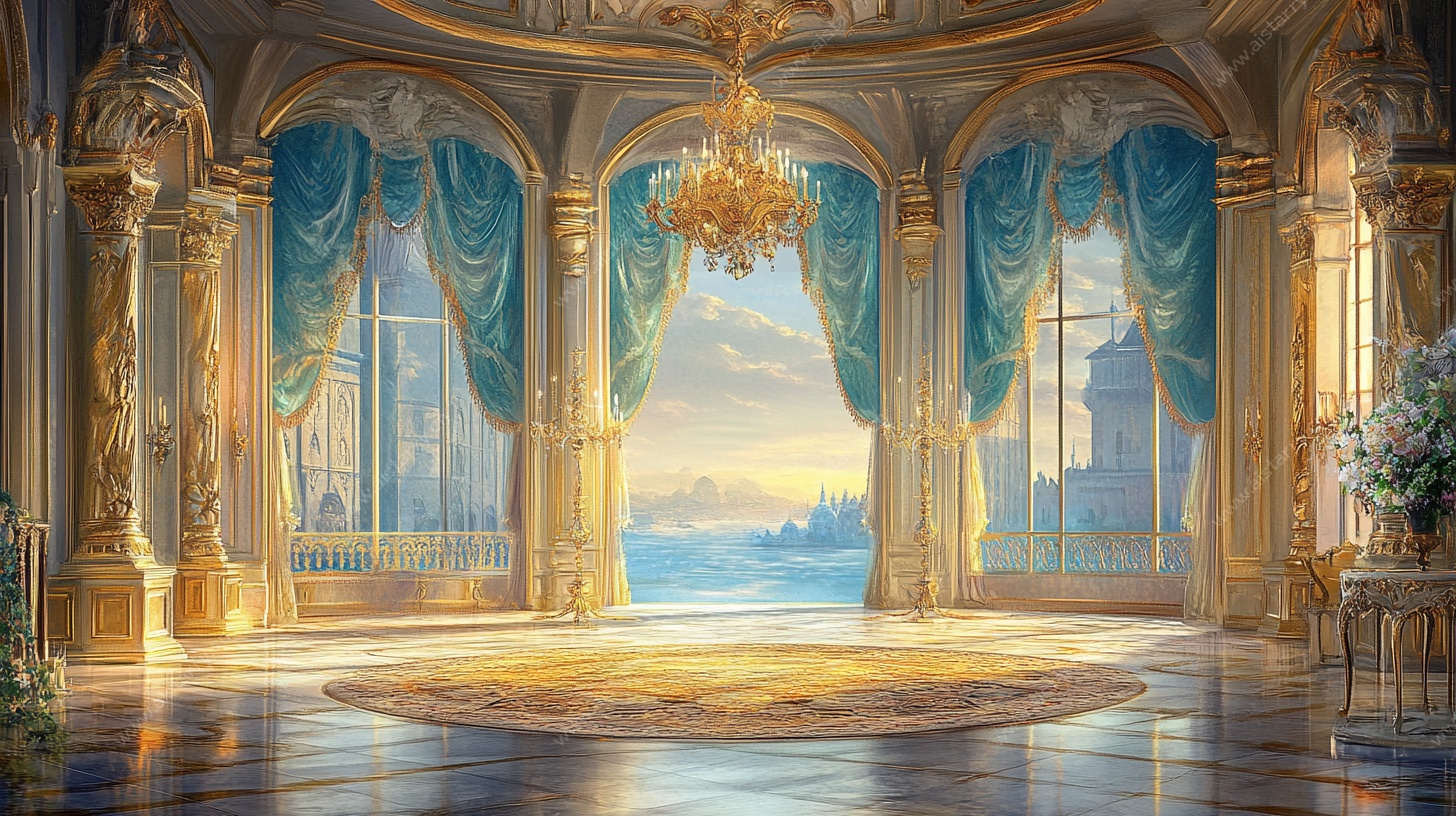 奢华古典宫殿大厅场景