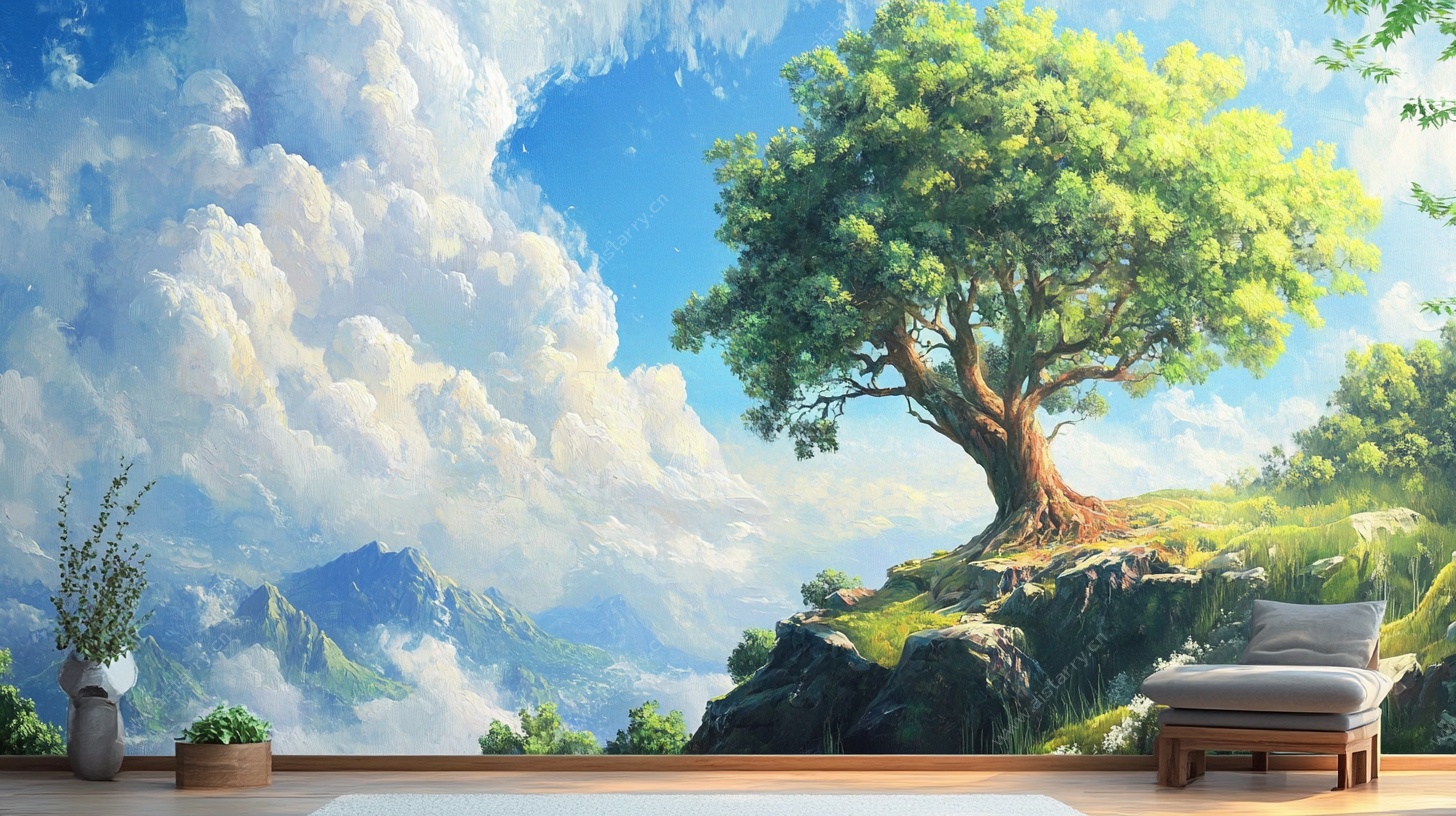 梦幻自然风景墙绘场景