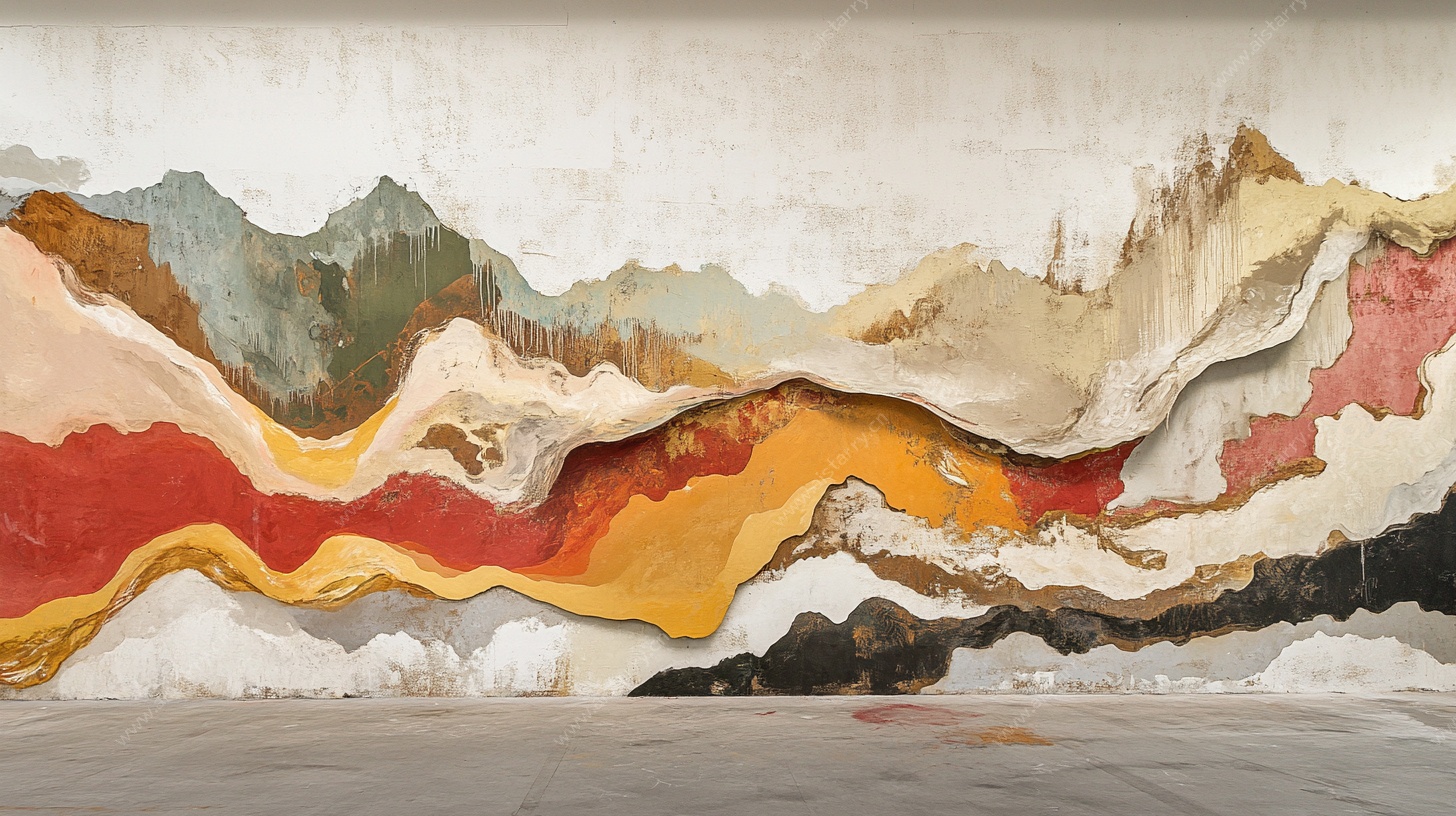 立体山水墙面艺术装饰