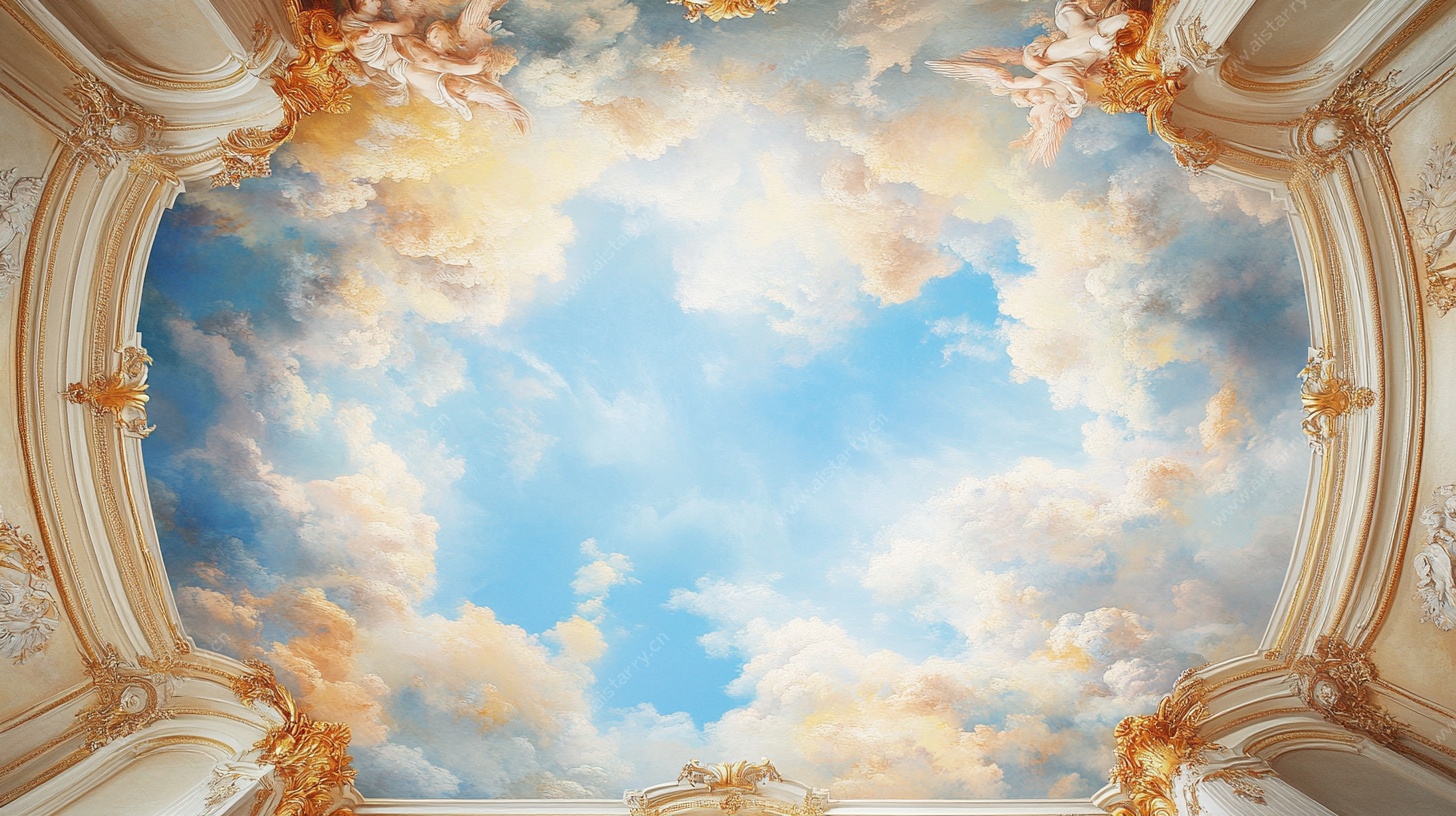 梦幻天空穹顶壁画