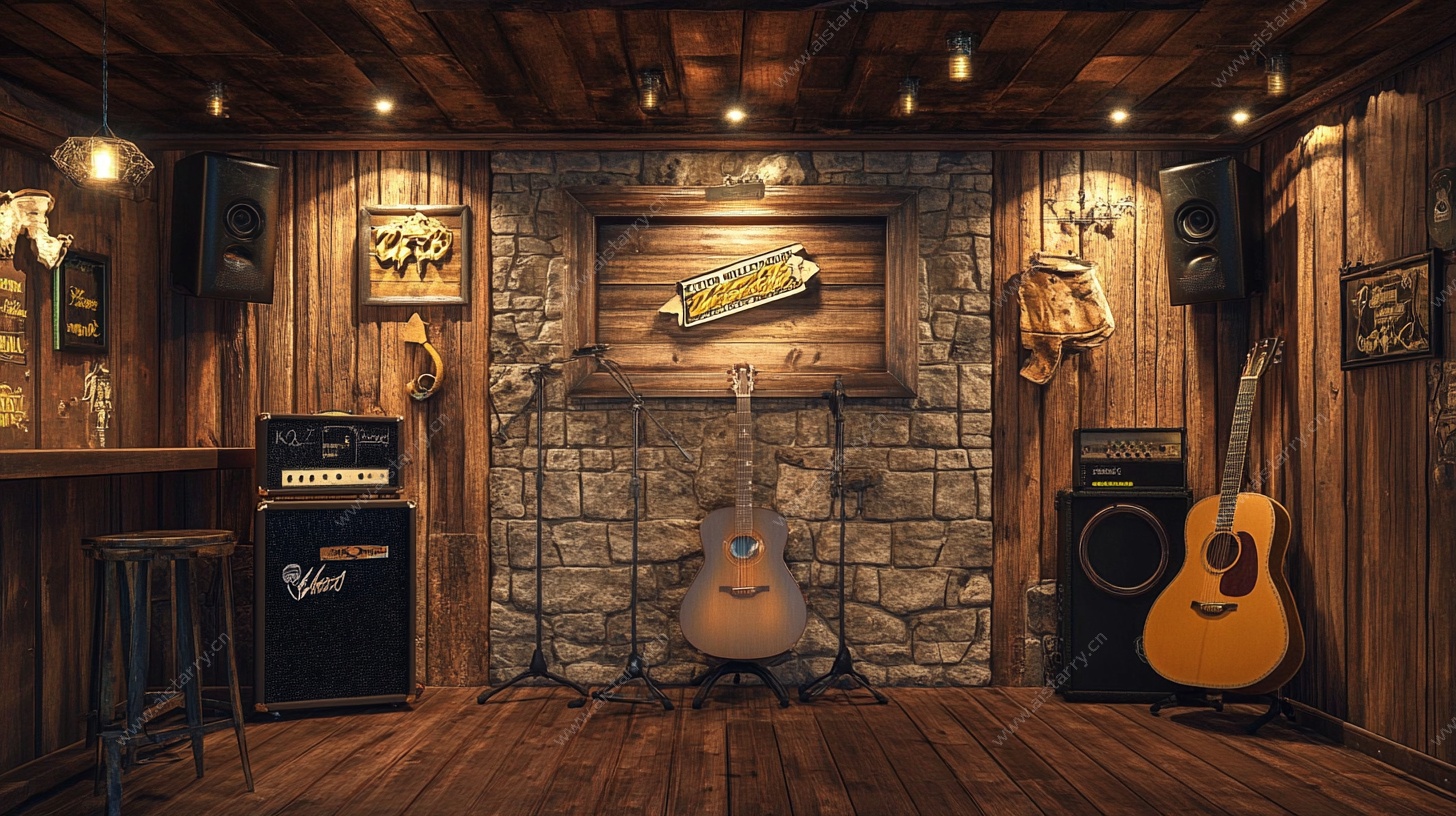 摇滚风音乐工作室一角