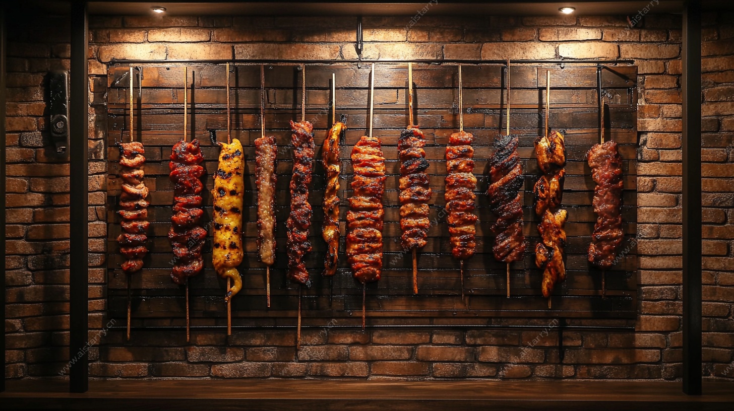 烤串陈列展示