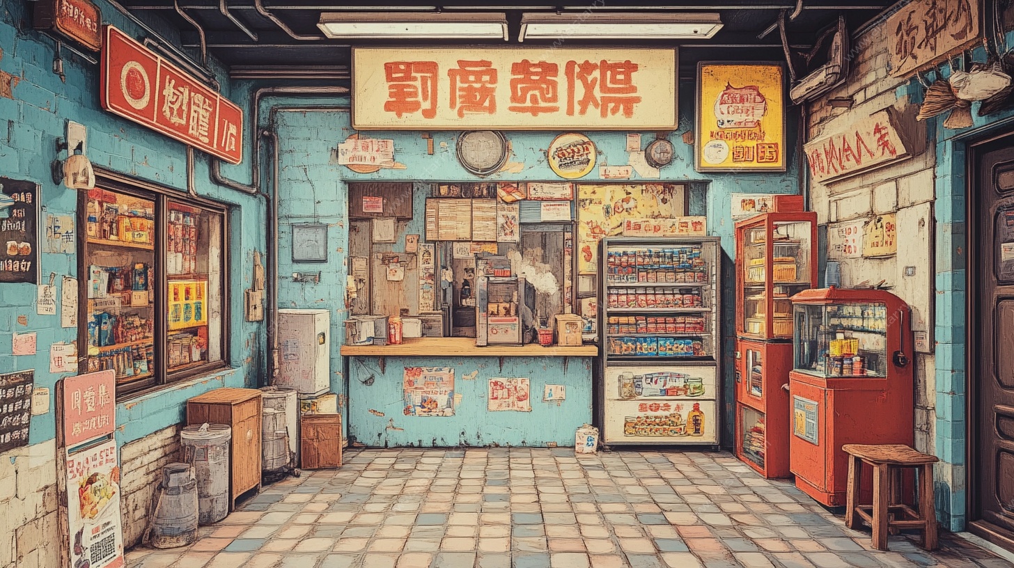 复古港式街边烧腊小店