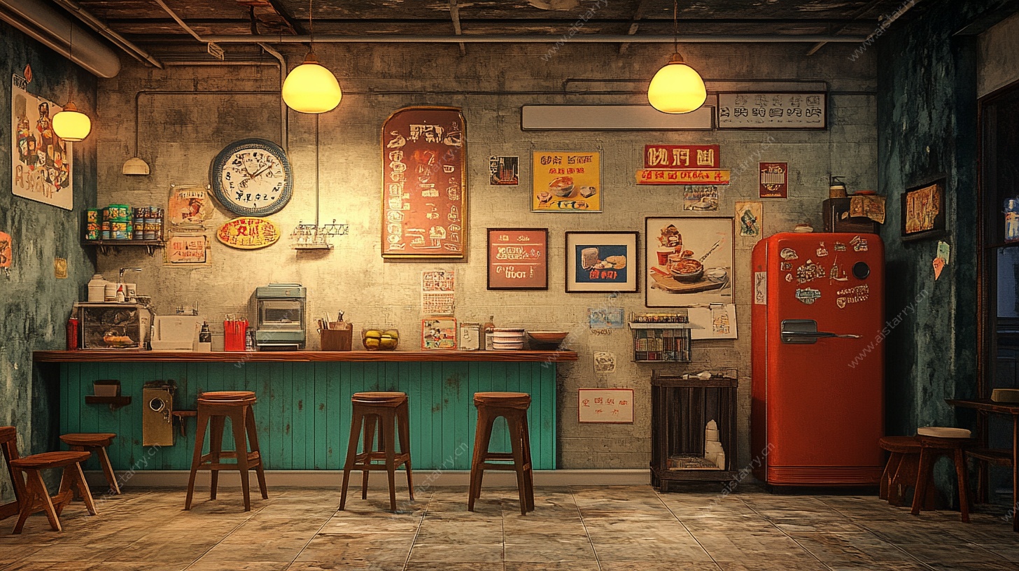 复古怀旧风的室内休闲角落