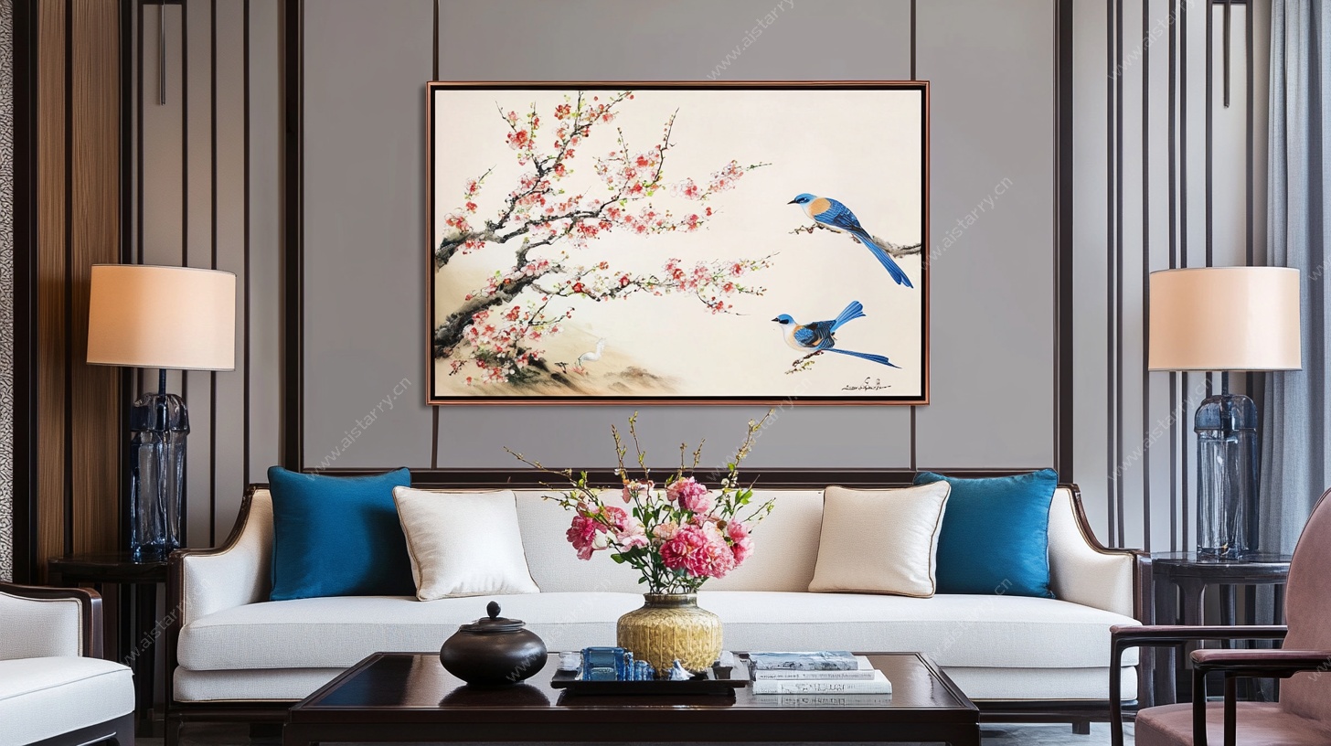 中式客厅挂画装饰场景